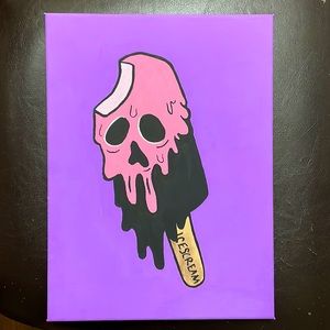 Ice Cream Skull Painting